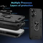Shockproof Metal Ring Holder Phone Case, For Xiaomi Redmi Turbo 3, For Xiaomi Redmi A3, For Xiaomi Redmi Note 13 4G, For Xiaomi Poco X6 Pro 5G, For Xiaomi 14 Pro, For Xiaomi 14 - Image 7