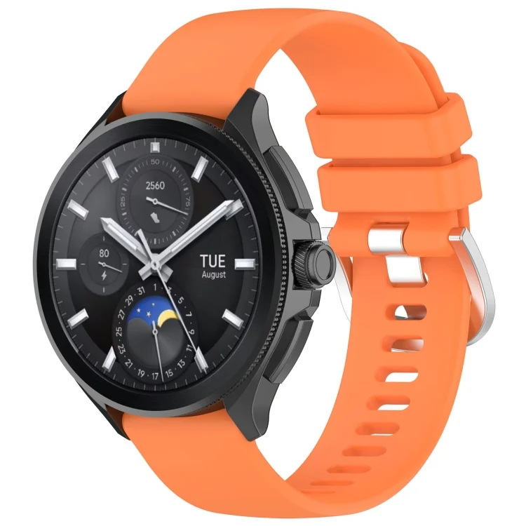 Liquid Glossy Silver Buckle Silicone Watch Band