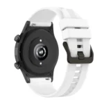 Striped Stainless Steel Buckle Silicone Watch Band - Image 8