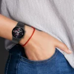 Striped Stainless Steel Buckle Silicone Watch Band - Image 7