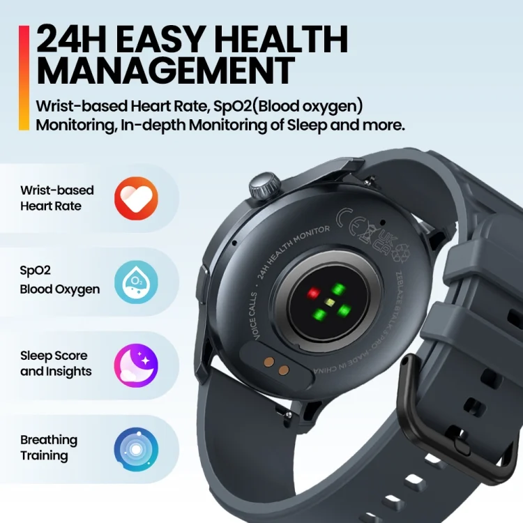 EDA0063581_B2.webp Zeblaze Btalk 3 Pro 1.43 inch BT5.2 Fitness Wellness Smart Watch, Support Bluetooth Call / Sleep / Blood Oxygen / Heart Rate / Blood Pressure Health Monitor - Image 3