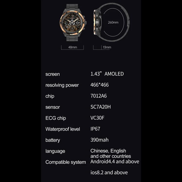 EDA0063585_B4.webp HK98 1.43 inch BT5.3 Fitness Sport Smart Watch, Support Bluetooth Call / Sleep / Blood Oxygen / Heart Rate / Blood Pressure Health Monitor - Image 5