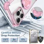 Gold Shield CD Pattern MagSafe Magnetic Phone Case with Rotating Stand, For iPhone 15 Pro Max, For iPhone 15 Pro, For iPhone 15 Plus, For iPhone 15 - Image 2