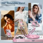 Gold Shield CD Pattern MagSafe Magnetic Phone Case with Rotating Stand, For iPhone 14 Plus, For iPhone 14, For iPhone 14 Pro, For iPhone 14 Pro Max - Image 4