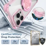 Gold Shield CD Pattern MagSafe Magnetic Phone Case with Rotating Stand, For iPhone 16 Pro Max, For iPhone 16 Pro, For iPhone 16 Plus, For iPhone 16 - Image 2