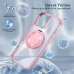 Gold Shield CD Pattern MagSafe Magnetic Phone Case with Rotating Stand, For iPhone 16 Pro Max, For iPhone 16 Pro, For iPhone 16 Plus, For iPhone 16 - Image 3