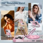 Gold Shield CD Pattern MagSafe Magnetic Phone Case with Rotating Stand, For iPhone 16 Pro Max, For iPhone 16 Pro, For iPhone 16 Plus, For iPhone 16 - Image 4