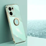 XINLI Straight Edge 6D Electroplate TPU Phone Case with Ring Holder, For OPPO Reno13 F 5G Global, For OPPO A3 5G India