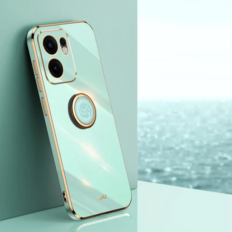 XINLI Straight Edge 6D Electroplate TPU Phone Case with Ring Holder, For OPPO Reno13 F 5G Global, For OPPO A3 5G India