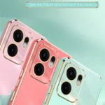 XINLI Straight Edge 6D Electroplate TPU Phone Case with Ring Holder, For OPPO Reno13 F 5G Global, For OPPO A3 5G India - Image 3