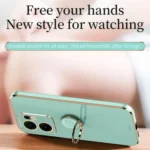 XINLI Straight Edge 6D Electroplate TPU Phone Case with Ring Holder, For OPPO Reno13 F 5G Global, For OPPO A3 5G India - Image 4