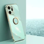 XINLI Straight Edge 6D Electroplate TPU Phone Case with Ring Holder, For OPPO Reno14 Pro 5G Global, For OPPO Reno14 5G Global