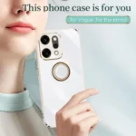 XINLI Straight Edge 6D Electroplate TPU Phone Case with Ring Holder, For OPPO Reno14 Pro 5G Global, For OPPO Reno14 5G Global - Image 2