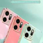 XINLI Straight Edge 6D Electroplate TPU Phone Case with Ring Holder, For OPPO Reno14 Pro 5G Global, For OPPO Reno14 5G Global - Image 3