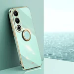 XINLI Straight Edge 6D Electroplate TPU Phone Case with Ring Holder, For OnePlus Ace 3V