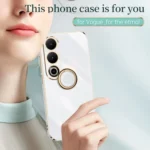 XINLI Straight Edge 6D Electroplate TPU Phone Case with Ring Holder, For OnePlus Ace 3V - Image 2