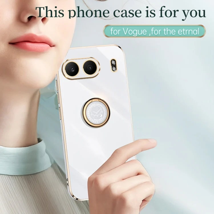 EDA006365502A_1.webp XINLI Straight Edge 6D Electroplate TPU Phone Case with Ring Holder, For OnePlus Nord 4, For OnePlus Ace 3 Pro - Image 2