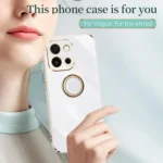 XINLI Straight Edge 6D Electroplate TPU Phone Case with Ring Holder, For OnePlus 13T, For OnePlus 13 - Image 2
