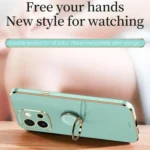XINLI Straight Edge 6D Electroplate TPU Phone Case with Ring Holder, For OnePlus 13T, For OnePlus 13 - Image 4