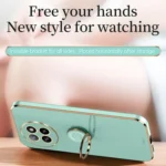 XINLI Straight Edge 6D Electroplate TPU Phone Case with Ring Holder, For Xiaomi Civi 4 Pro, For Xiaomi Redmi A3 - Image 4