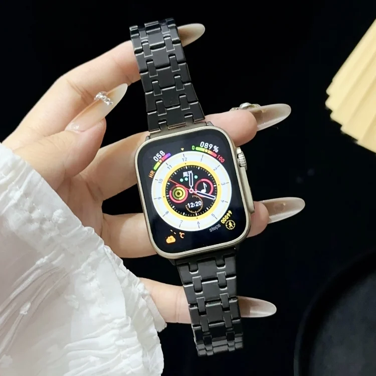 EDA006380110A_2.webp Double T Stainless Steel Watch Band, For Apple Watch SE 2022 44mm, For Apple Watch Series 7 41mm - Image 8