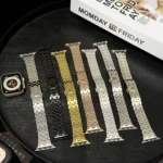 Double T Stainless Steel Watch Band, For Apple Watch SE 2022 44mm, For Apple Watch Series 7 41mm - Image 3