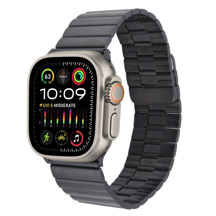 Bamboo Stainless Steel Magnetic Watch Band, For Apple Watch Ultra 2 49mm, For Apple Watch Series 9 45mm