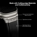 Vertical Texture Titanium Buckle Elastic Silicone Watch Band, For Apple Watch Series 10 46mm, For Apple Watch Series 10 42mm, For Apple Watch SE 2023 44mm, For Apple Watch Ultra 2 49mm - Image 4