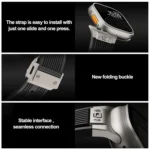 Vertical Texture Titanium Buckle Elastic Silicone Watch Band, For Apple Watch Series 10 46mm, For Apple Watch Series 10 42mm, For Apple Watch SE 2023 44mm, For Apple Watch Ultra 2 49mm - Image 5