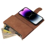 Multifunctional Multi-Card Wallet Phone Leather Case, For iPhone 15 Pro Max, For iPhone 15 Pro, For iPhone 15 Plus, For iPhone 15 - Image 7