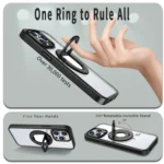 Transparent U-Ring Holder MagSafe Magnetic Phone Case, For iPhone 15 Pro Max, For iPhone 14 Pro Max, For iPhone 13 Pro Max / 12 Pro Max - Image 6