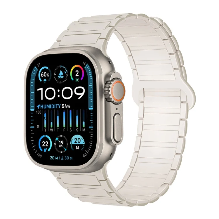 EDA006390706A.webp I-Shaped Magnetic Silicone Watch Band, For Apple Watch Ultra 49mm - Image 1