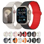 I-Shaped Magnetic Silicone Watch Band, For Apple Watch SE 2023 44mm - Image 2