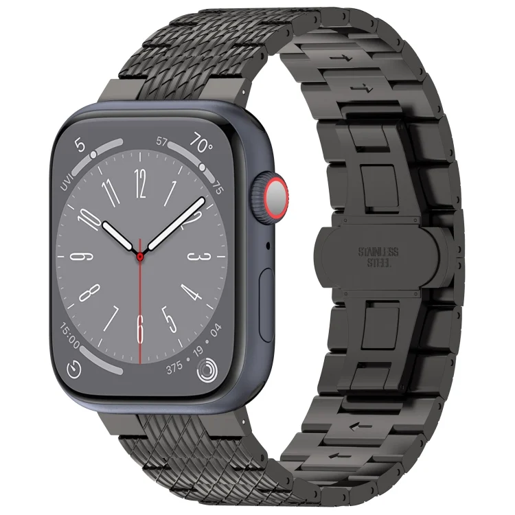 Twill Stainless Steel Watch Band, For Apple Watch Series 9 45mm, For Apple Watch Series 9 41mm, For Apple Watch Ultra 49mm, For Apple Watch Series 8 41mm, For Apple Watch Series 8 45mm