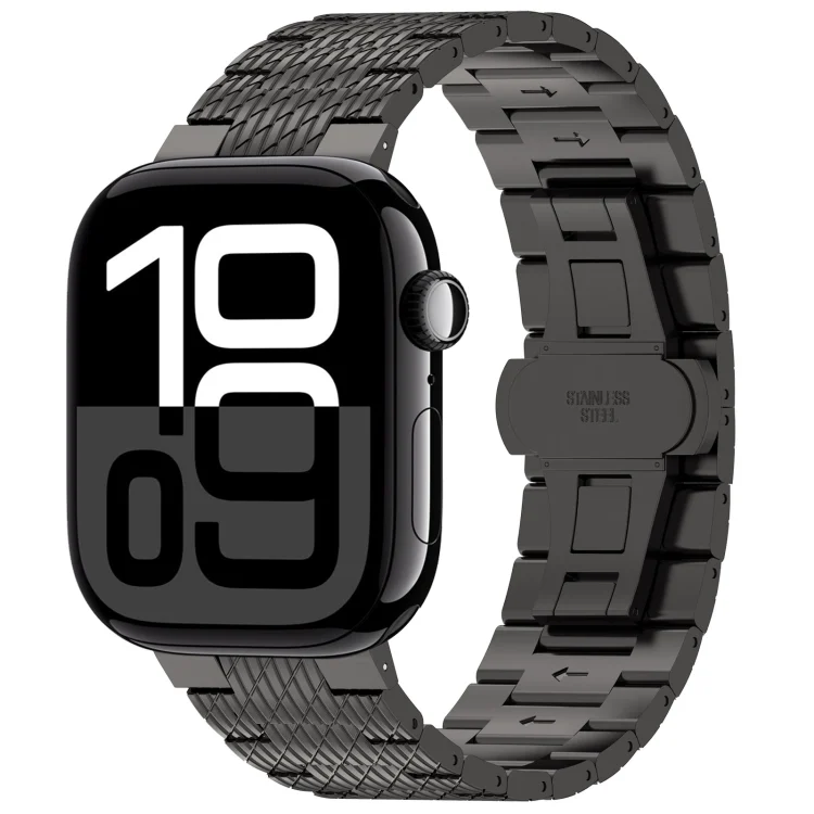 Twill Stainless Steel Watch Band, For Apple Watch Series 10 46mm, For Apple Watch Series 10 42mm, For Apple Watch SE 2023 44mm, For Apple Watch SE 2023 40mm, For Apple Watch Ultra 2 49mm