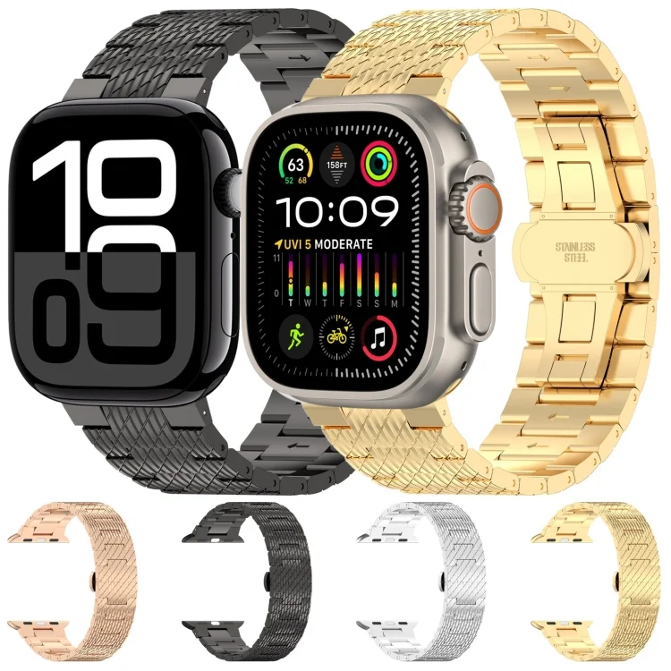 EDA0064034_B1.webp Twill Stainless Steel Watch Band, For Apple Watch Series 10 46mm, For Apple Watch Series 10 42mm, For Apple Watch SE 2023 44mm, For Apple Watch SE 2023 40mm, For Apple Watch Ultra 2 49mm - Image 2