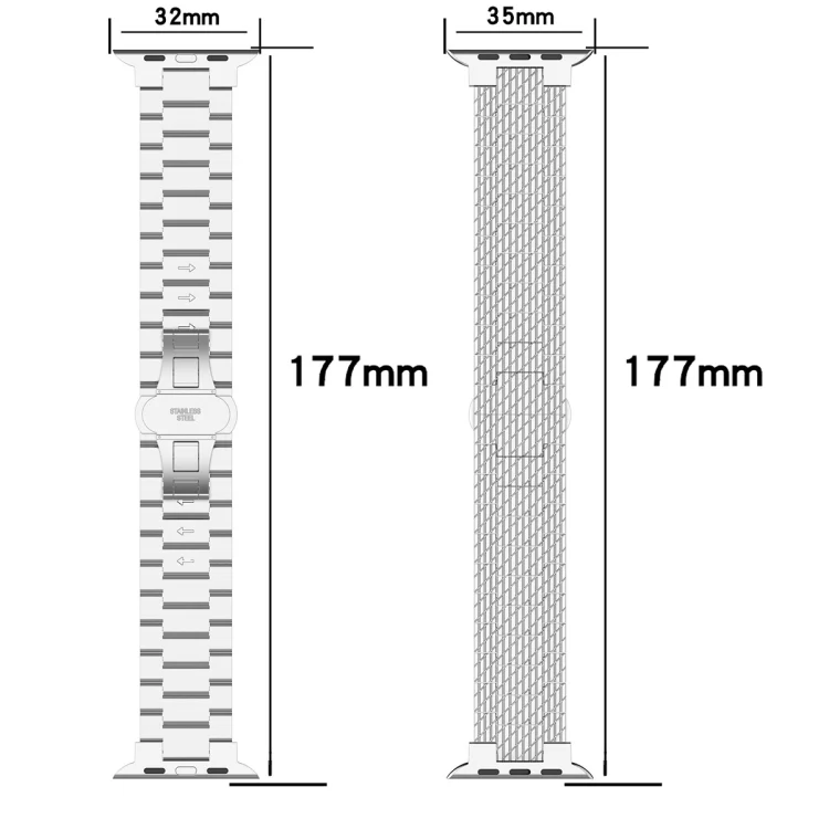 EDA0064034_B2.webp Twill Stainless Steel Watch Band, For Apple Watch Series 10 46mm, For Apple Watch Series 10 42mm, For Apple Watch SE 2023 44mm, For Apple Watch SE 2023 40mm, For Apple Watch Ultra 2 49mm - Image 3