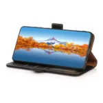 KHAZNEH Side-Magnetic Litchi Genuine Leather RFID Phone Case, For iPhone 15 Pro Max, For iPhone 15 Pro, For iPhone 15 Plus, For iPhone 15 - Image 5