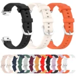 Universal Solid Color Silver Buckle Silicone Watch Band - Image 2