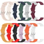 Universal Solid Color Silver Buckle Silicone Watch Band - Image 5