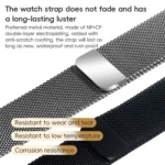 ZGA Milanese Magnetic Metal Watch Band, For Apple Watch Series 6 44mm, For Apple Watch Series 5 44mm, For Apple Watch Series 4 44mm, For Apple Watch Series 3 42mm, For Apple Watch Series 2 42mm... - Image 3