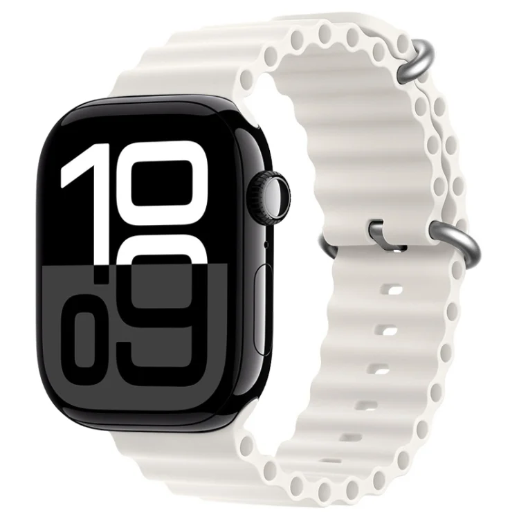 ZGA Ocean Silicone Watch Band, For Apple Watch Series 10 46mm, For Apple Watch Series 10 42mm, For Apple Watch SE 2023 44mm, For Apple Watch Ultra 2 49mm, For Apple Watch Series 9 45mm