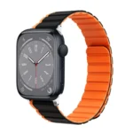 ZGA Two Color Magnetic Silicone Watch Band, For Apple Watch Series 8 45mm, For Apple Watch SE 2022 44mm, For Apple Watch Series 7 45mm, For Apple Watch SE 44mm, For Apple Watch Series 6 44mm