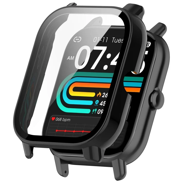 For P66 / P66D / P66ED 1.85 inch Watch PC + Tempered Film Integrated Watch Protective Case