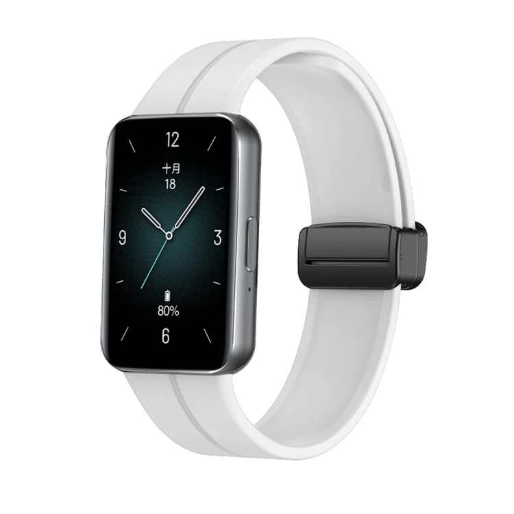 Magnetic Folding Black Buckle Silicone Watch Band
