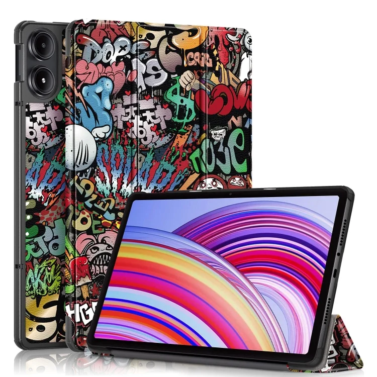 Custer Painted 3-Fold Stand Leather Smart Tablet Case, For Xiaomi Redmi Pad Pro 12.1
