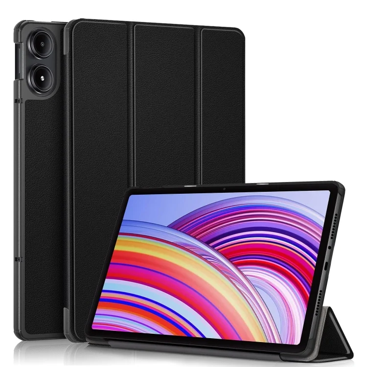 Custer Pure Color 3-Fold Stand Leather Smart Tablet Case, For Xiaomi Redmi Pad Pro 12.1