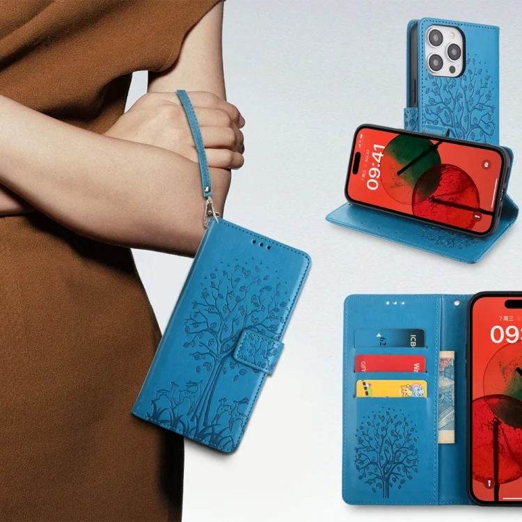 EDA006441802A_1.webp Tree & Deer Embossed Leather Phone Case, For OPPO K9S, For OPPO A8 / A31 2020 - Image 2