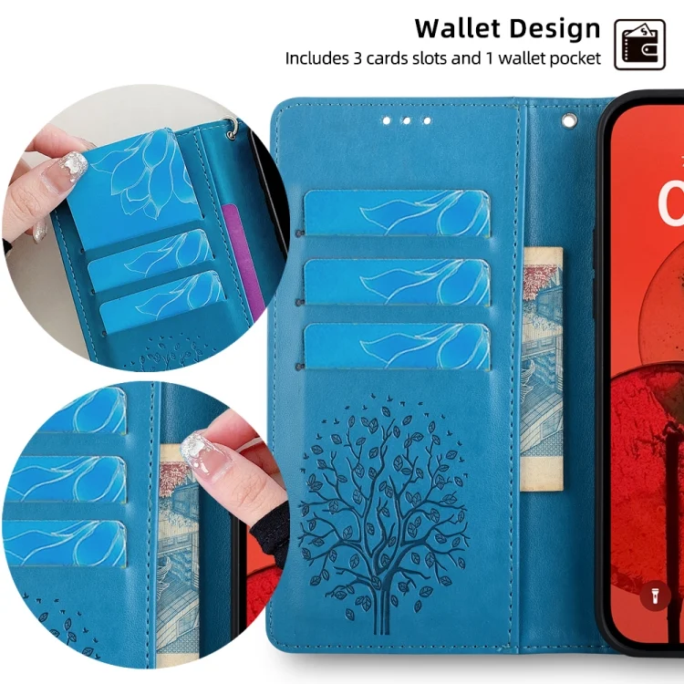 EDA006441802A_3.webp Tree & Deer Embossed Leather Phone Case, For OPPO K9S, For OPPO A8 / A31 2020 - Image 4