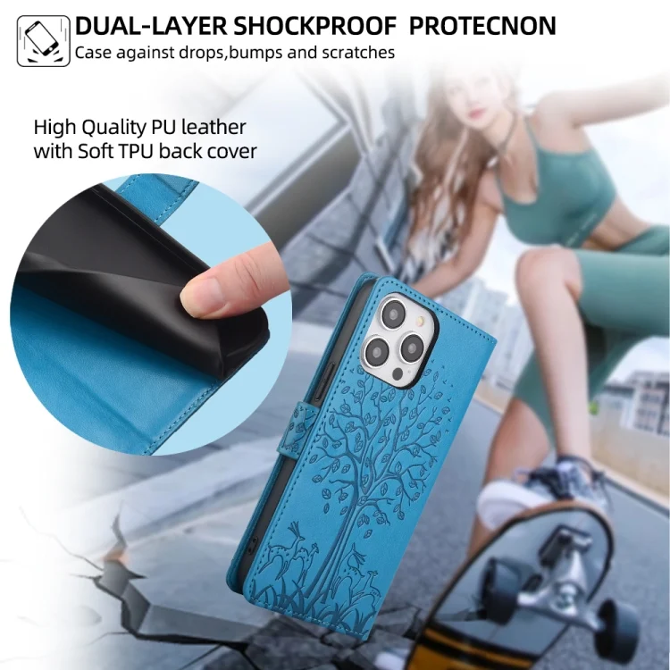 EDA006441802A_5.webp Tree & Deer Embossed Leather Phone Case, For OPPO K9S, For OPPO A8 / A31 2020 - Image 6